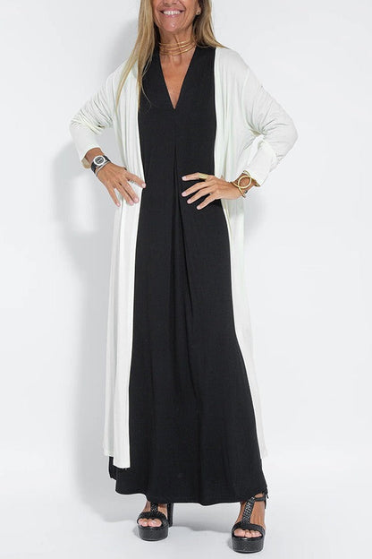 Clare - Maxi abito elegante con maniche larghe e cardigan
